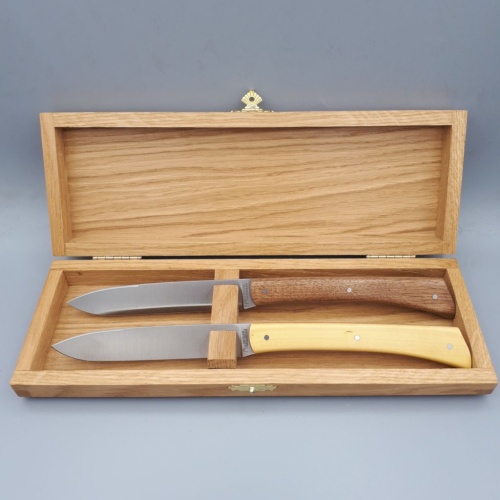 Coffret 2 Fontainebleau table buis & loupe de platane