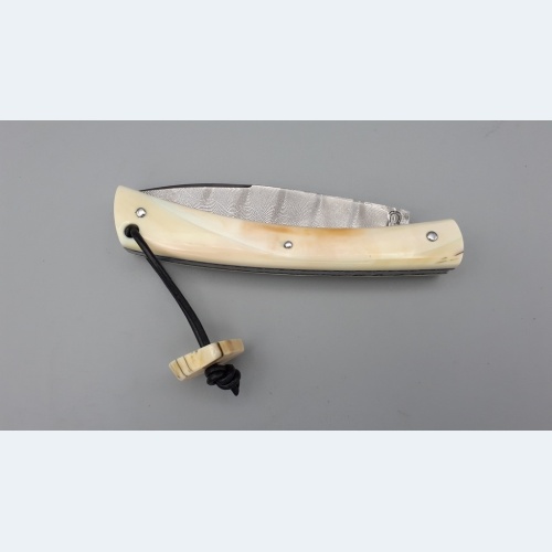 Grimpeur Lame Damas Carbone et Ivoire de Phacochère