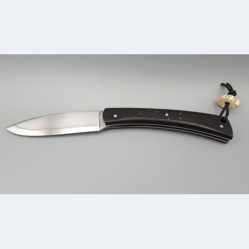 couteau Grimpeur Lame Suminagashi et Ebène du Sahel (équitable)