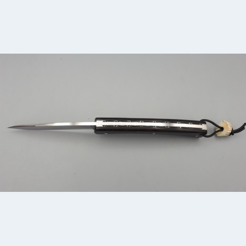 couteau Grimpeur Lame Suminagashi et Ebène du Sahel (équitable)