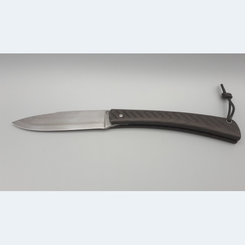 couteau Grimpeur Lame Suminagashi et Fibre de Carbone