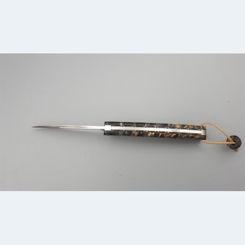 couteau Grimpeur Lame Suminagashi et Erable Negundo Stabilisé